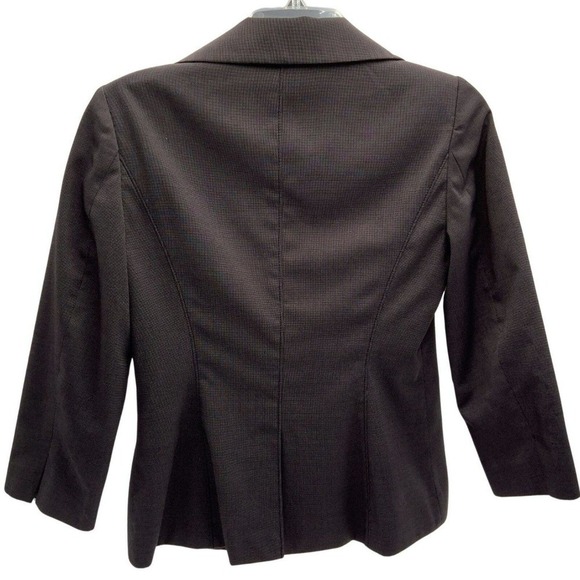 Ann Taylor Womens Collared 3-Button 2-Side Pockets Charcoal Suit Blazer, Sz 2 - Picture 2 of 8